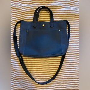 Portland Leather Goods MINI CROSSBODY TOTE. Color: DEEP WATER.